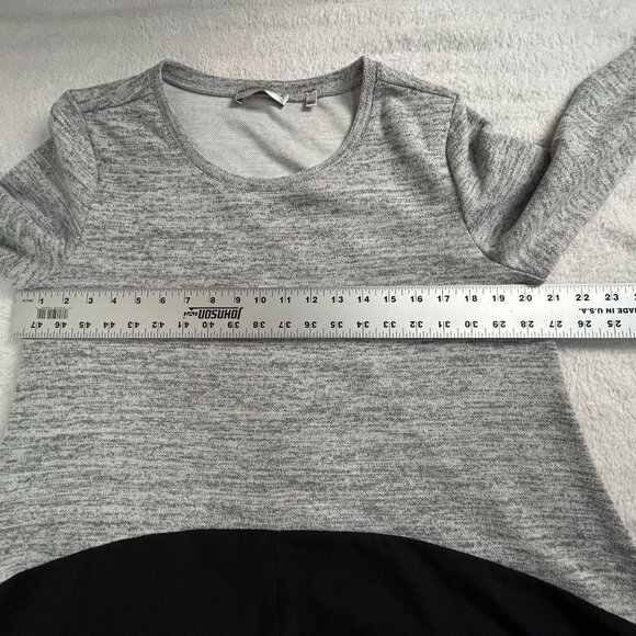Patrizia Luca Women's Asymmetrical Tunic Top M/L Gray Black Long Sleeve Pullover - Picture 5 of 7